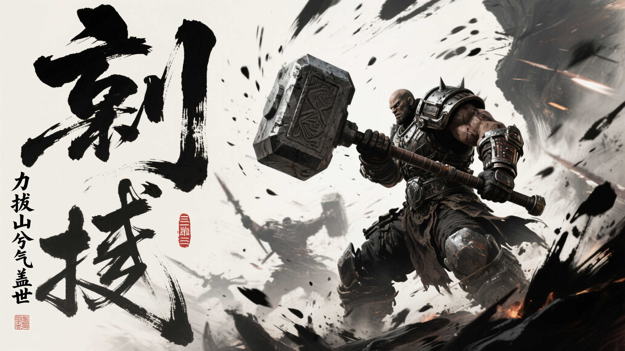 《毁灭战士:黑暗时代》国风绘卷!墨韵战锤横扫千军 《毁灭战士:黑暗时代》国风绘卷!墨韵战锤横扫千军